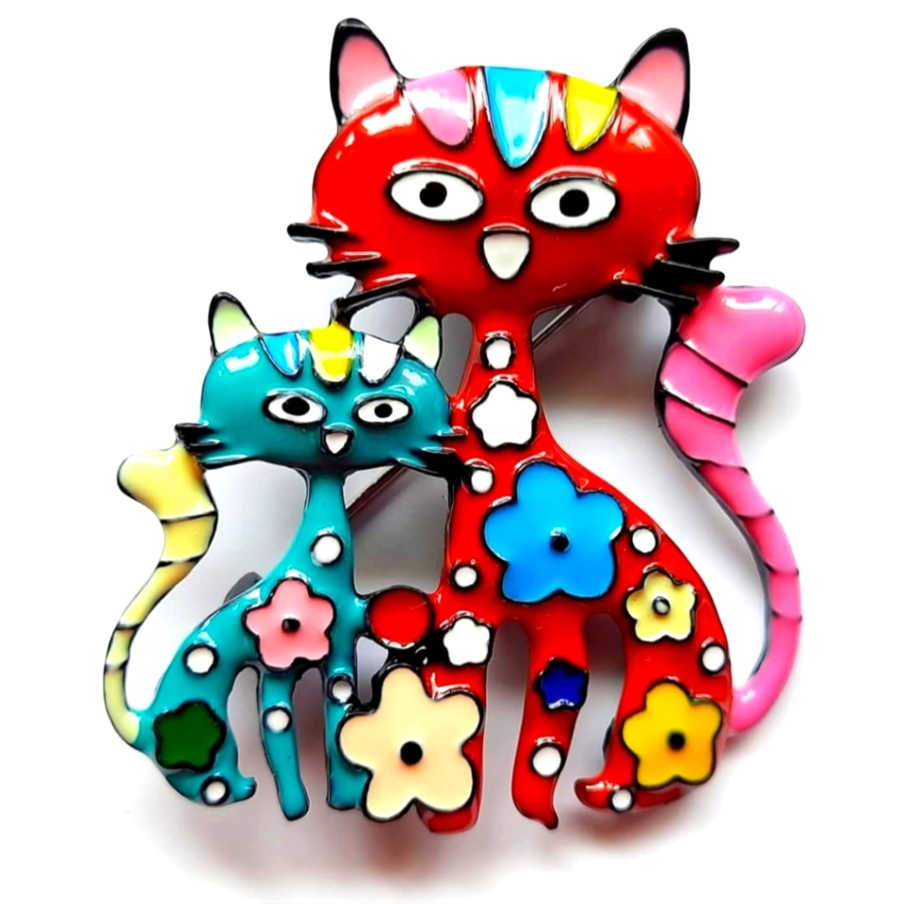 🌺Cat Flower Brooch Lapel Pin Cat Jewelry Cat Accessories